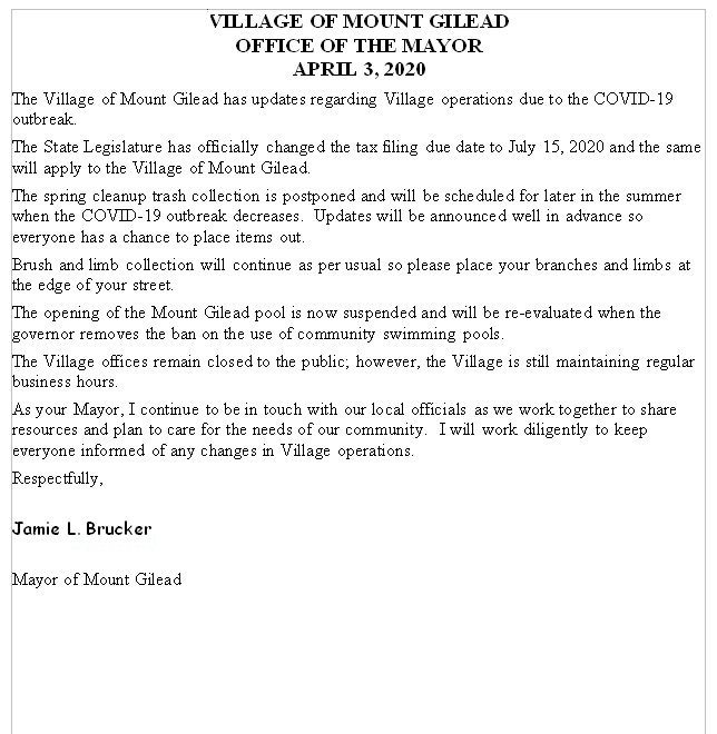 Official Mount Gilead, Ohio  Site in Morrow County